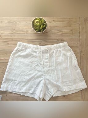 GAP White Relaxed Linen-Blend Women’s Shorts